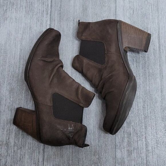 Paul Green Dark Brown Jano Heeled Leather Ankle Bootie Women's US 9 - Picture 3 of 11